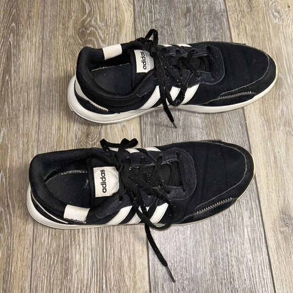 Adidas Retrorun EH1859 Womens US Size 9.5 Black White Running Sneaker Shoes - Picture 2 of 10